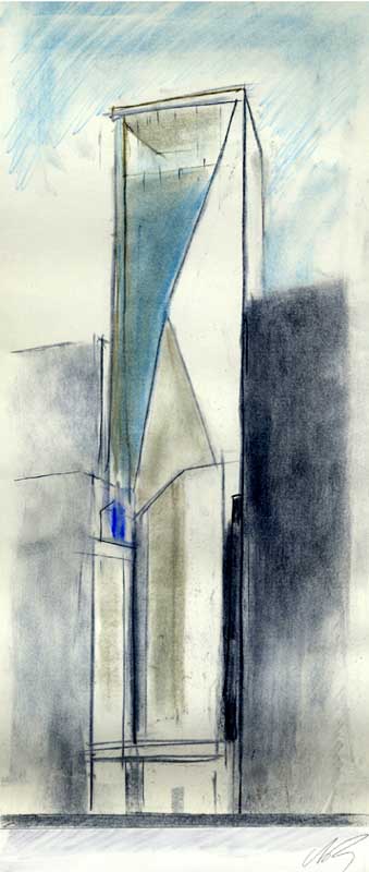 Christian de Portzamparc. LVMH Tower, New York, NY (Perspective sketches,  volume studies). 1994–1999