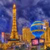 The Cloudy Strip at Night Las Vegas Architecture