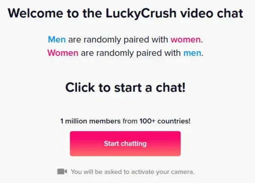 A review of Welcome to LuckyCrush video chat dating site