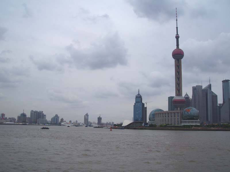 View from the Bund to Pudong district & Oriental Pearl TV Tower