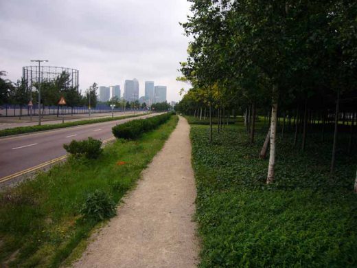 Greenwich Millennium Village green landscape road