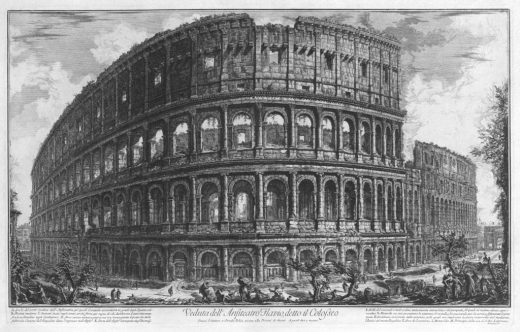 The Colisseum Rome drawing by Giovanni Battista Piranesi Architect