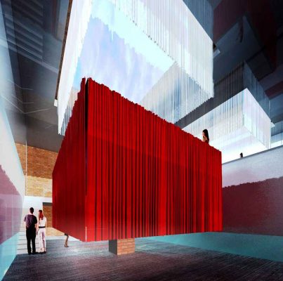 Wrestling Curtain Gallery Building by REC Arquitectura Y Construccion