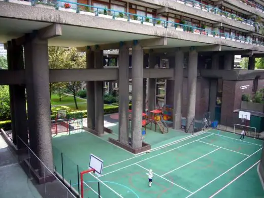 Barbican Estate London sports courts basketball football