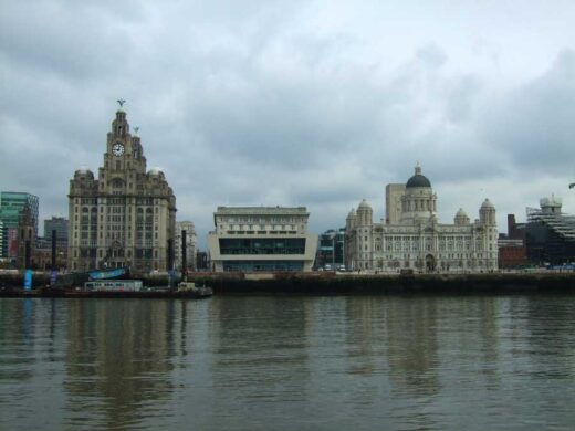 Pier Head Ferry Terminal Liverpool building from River Mersey