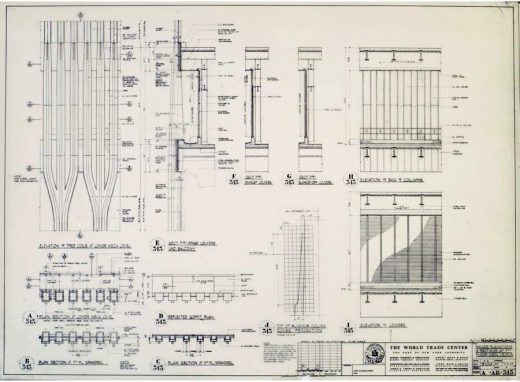 New York World Trade Center Architectural Drawing