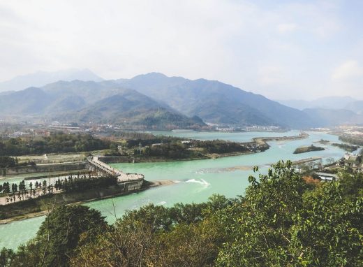 Dujiangyan, China river dams landscape
