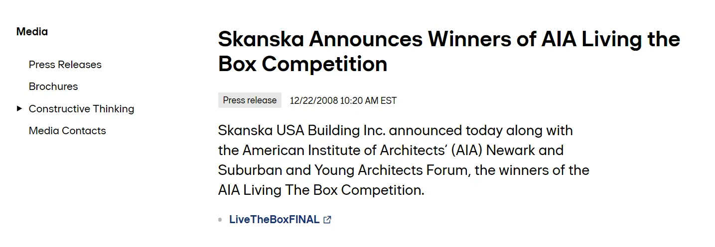 AIA Living the Box Competition: Design Contest