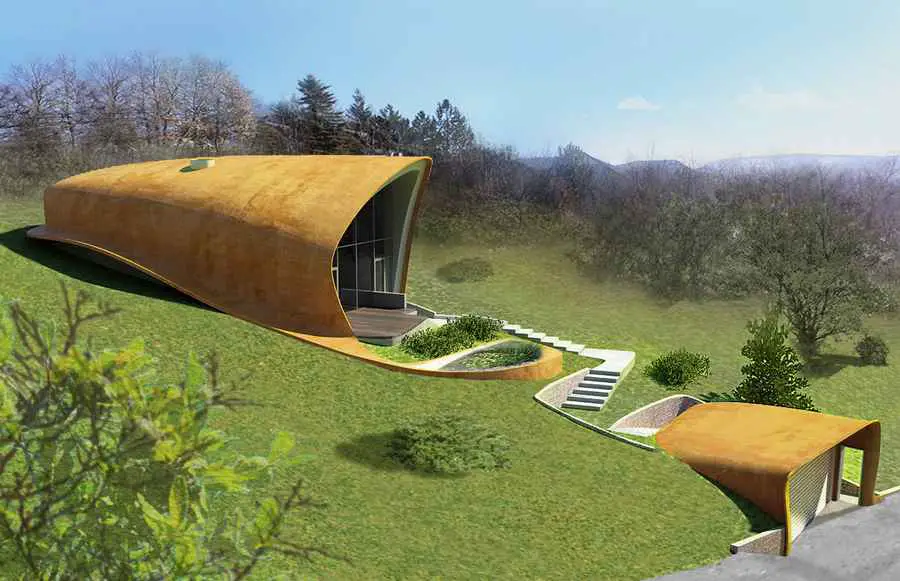 Free form house design in Hungary