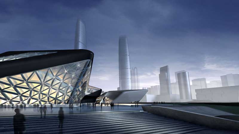 Guangzhou Opera House Building by Zaha Hadid Architect