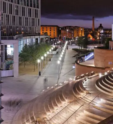 Liverpool One Chavasse Park steps landscape lighting