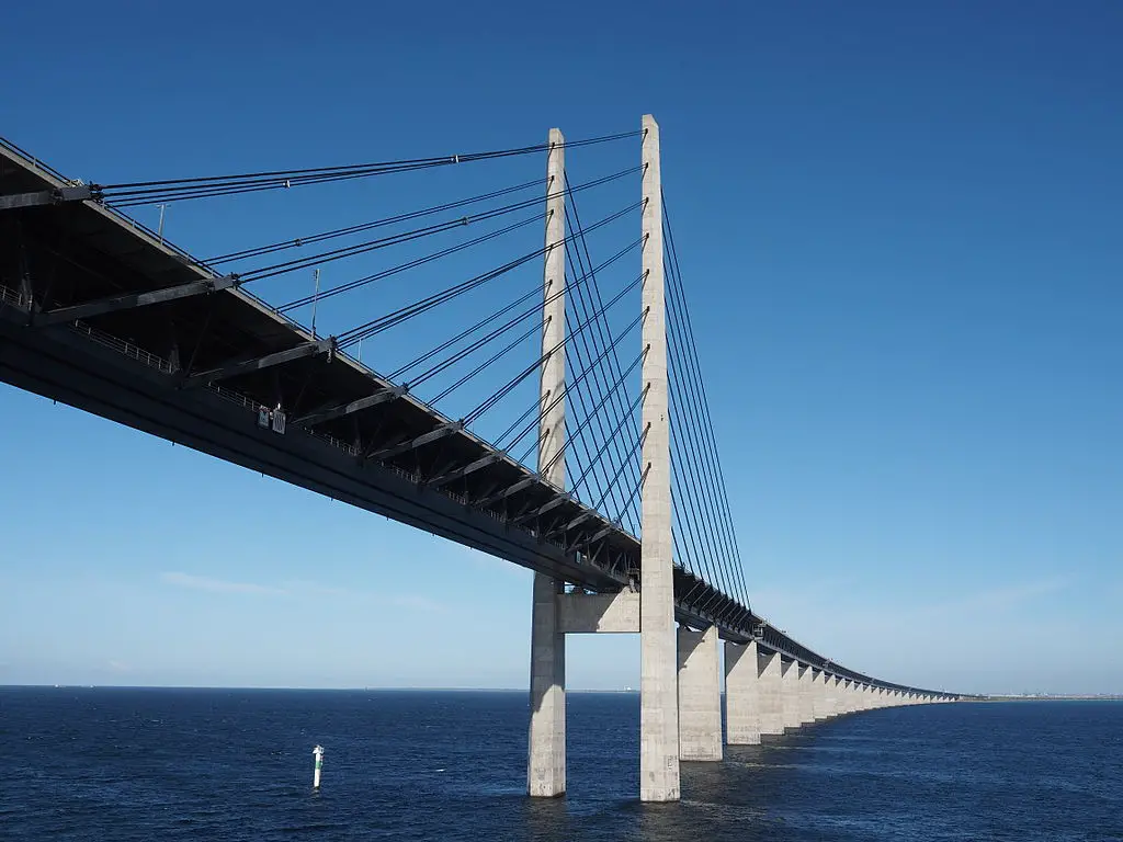 Øresund Link Bridge between Denmark and Sweden designed by Georg Rotne
