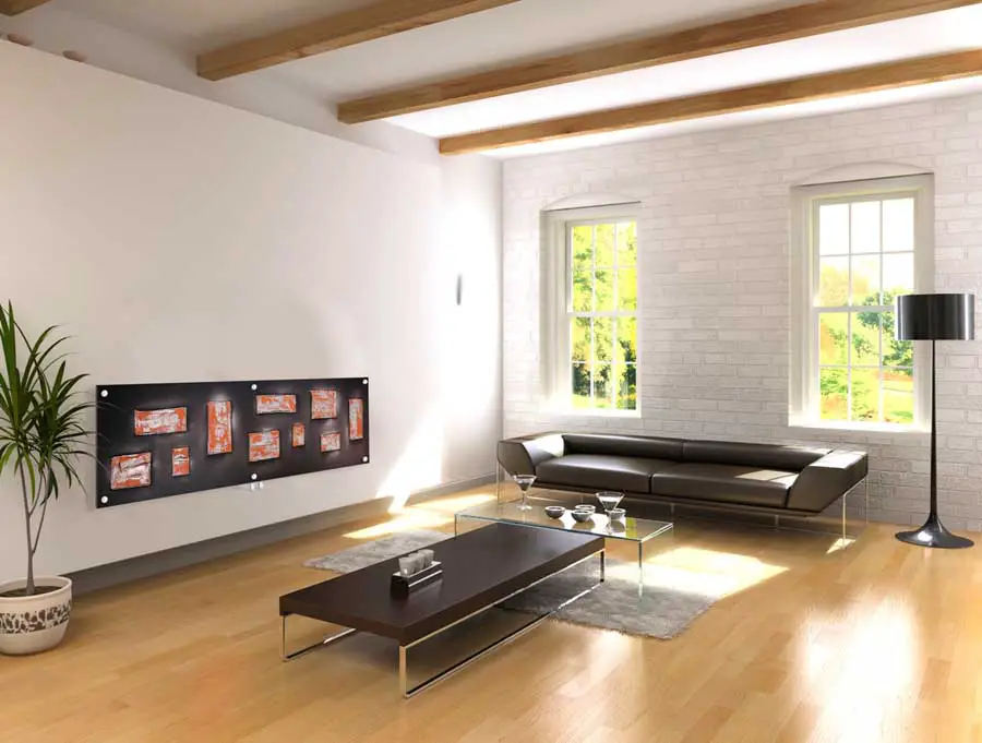 Art glass radiators living room interior