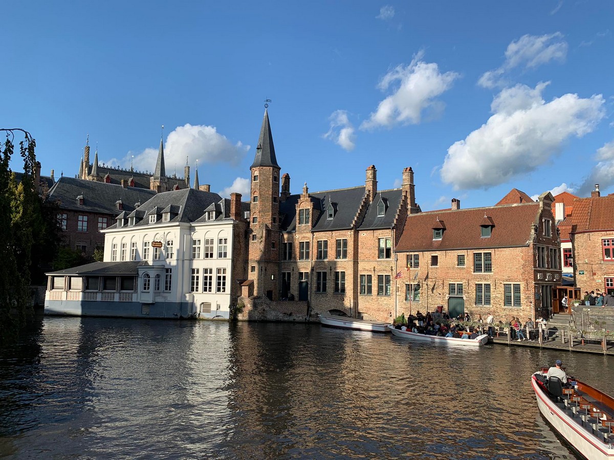 Bruges buildings, Belgium canal