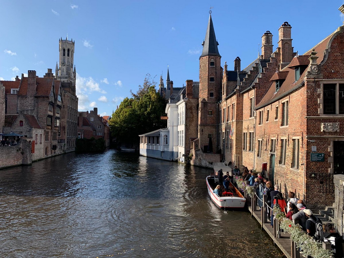 Bruges buildings, Belgium canal