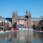 The Rijksmuseum Amsterdam building facade pool