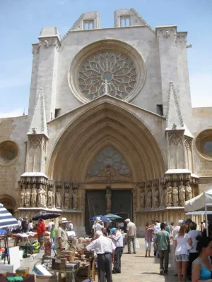 Tarragona Cathedral Building and market place