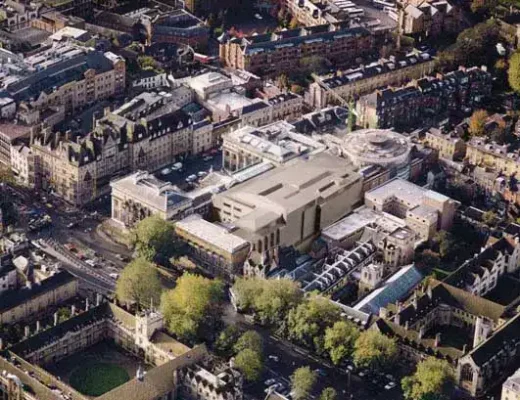 Ashmolean Museum Oxford building aerial