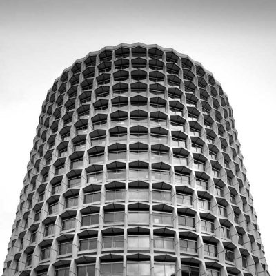 Office block in concrete near High Holborn in London