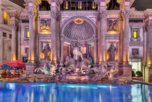 Caesars Fountain at the Palace at Night - Las Vegas
