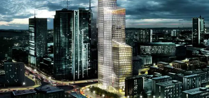Office Tower in Warsaw, Polish skyscraper building