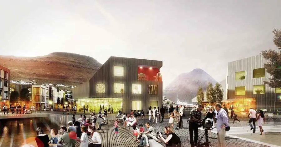 Klaksvík City plaza design by Henning Larsen Architects