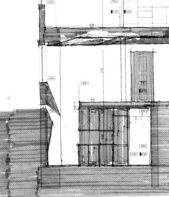 Calçada do Lavra Building Rehabilitation Lisbon sketch section