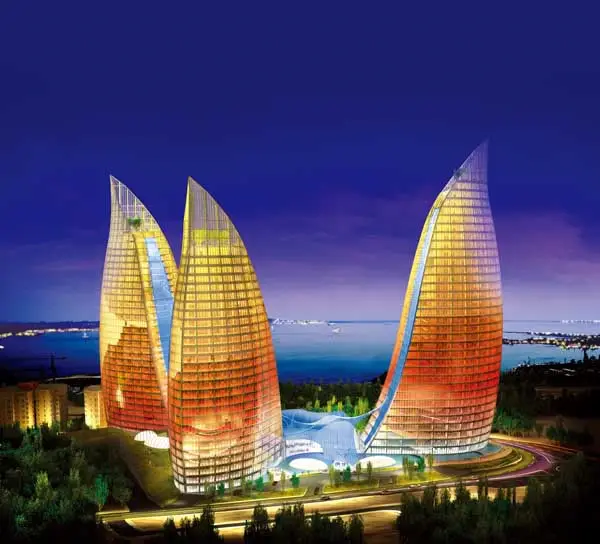 Baku Flame Towers Buildings Azerbaijan E Architect