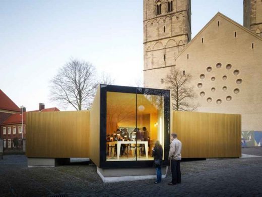 Golden Workshop Pavilion building design by modulorbeat Architekten