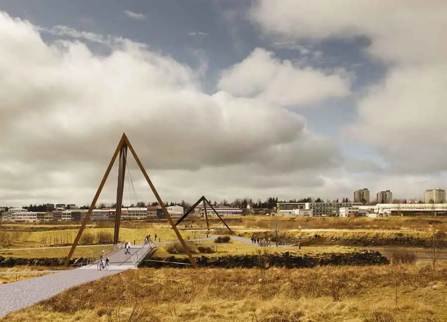 Pedestrian and Bicycle Bridges in Reykjavik