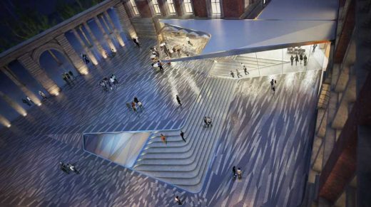 V&A Exhibition Road Project courtyard by AL_A | www.e-architect.com