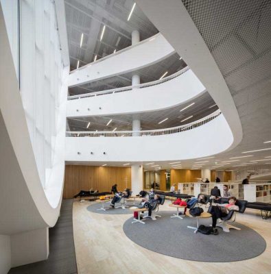 University of Helsinki City Campus Library interior by aoa