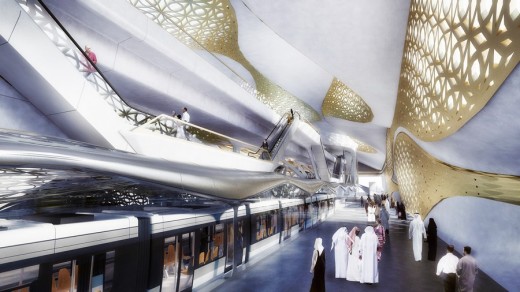 King Abdullah Financial District Subway Station by Zaha Hadid Architects