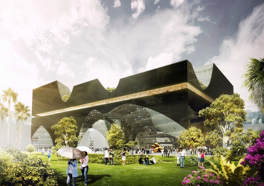 Taichung City Cultural Center Project design by AllesWirdGut Architektur