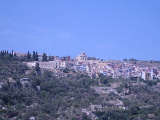 Sortino Sicily buildings in landscape