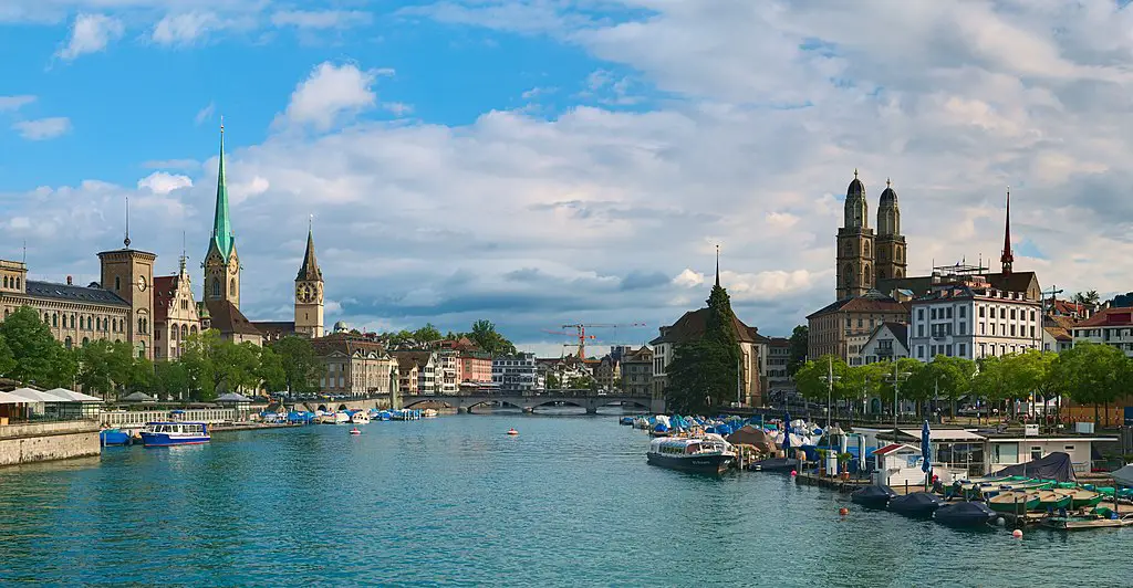 Zürich view at Quaibrücke, Switzerland