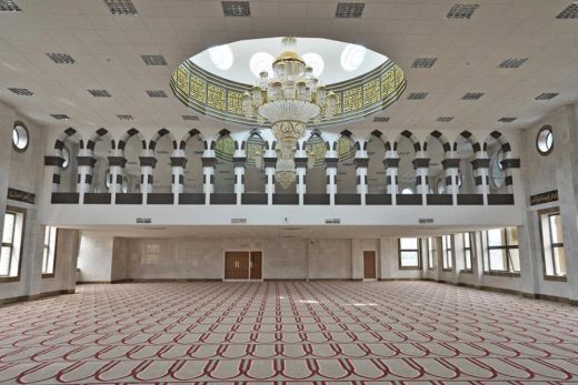 Jamia Mosque in Brierfield, Lancashire Corian arches