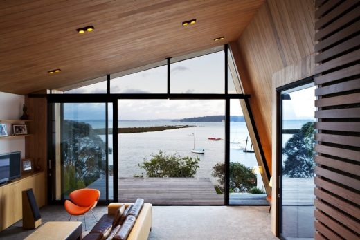 contemporary Auckland property interior view to sea