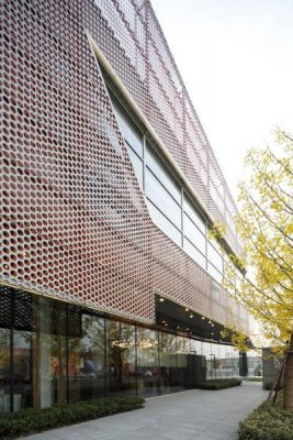 Vanke New City Center Nanjing perforated mesh facade in China