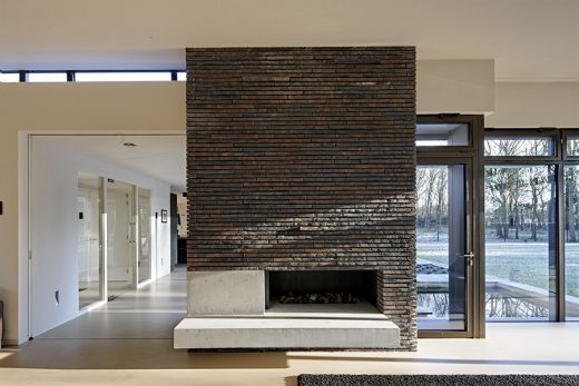 Heesch Villa in Holland home fireplace