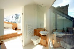 Woven Nest London Property Master bathroom view to bed terrace