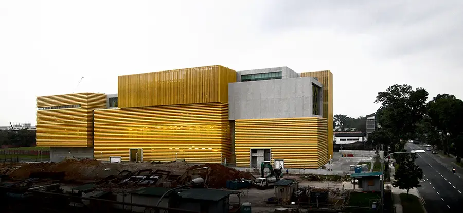 East Elevation of Sunray Woodcraft Construction Headquarters, a light industrial factory with stacked production processes in Singapore