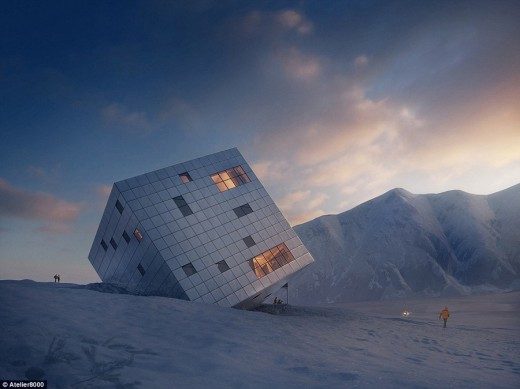 Cuboidal Mountain Hut in High Tatras, Slovakia