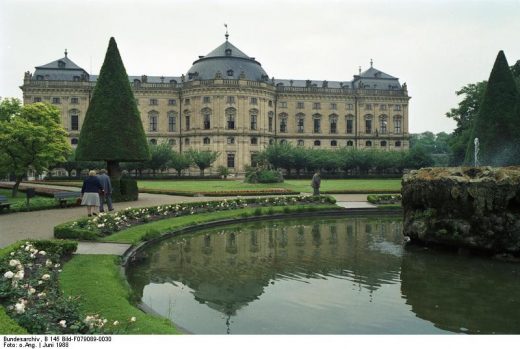 Reflecting pool and court gardens of Würzburg Residence - city that contains Culture Würzburg by Brückner + Brückner