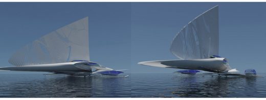 Fresnel Hydrofoil Trimaran Sailboat