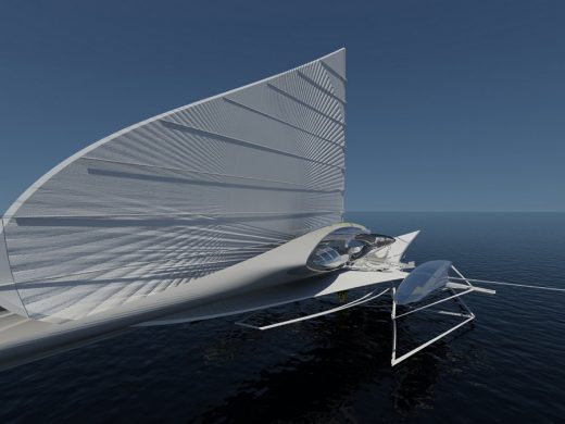 Fresnel Hydrofoil Trimaran Sailboat