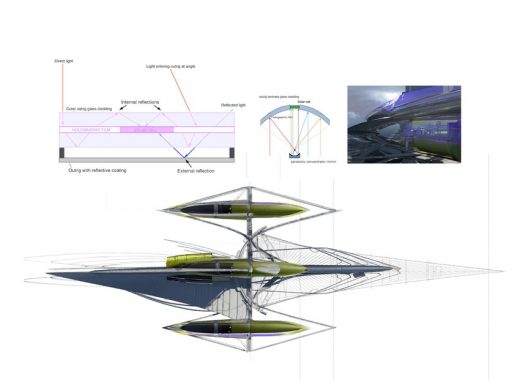 Fresnel Hydrofoil Trimaran Sailboat