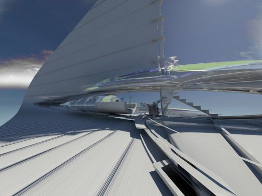 Fresnel Hydrofoil Trimaran Sailboat