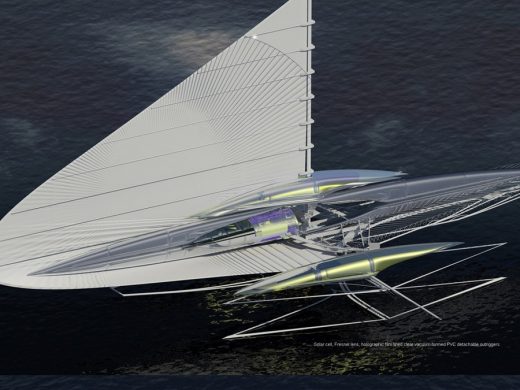 Fresnel Hydrofoil Trimaran Sailboat