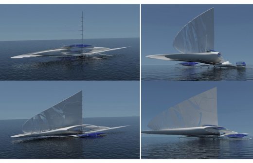 Fresnel Hydrofoil Trimaran Sailboat